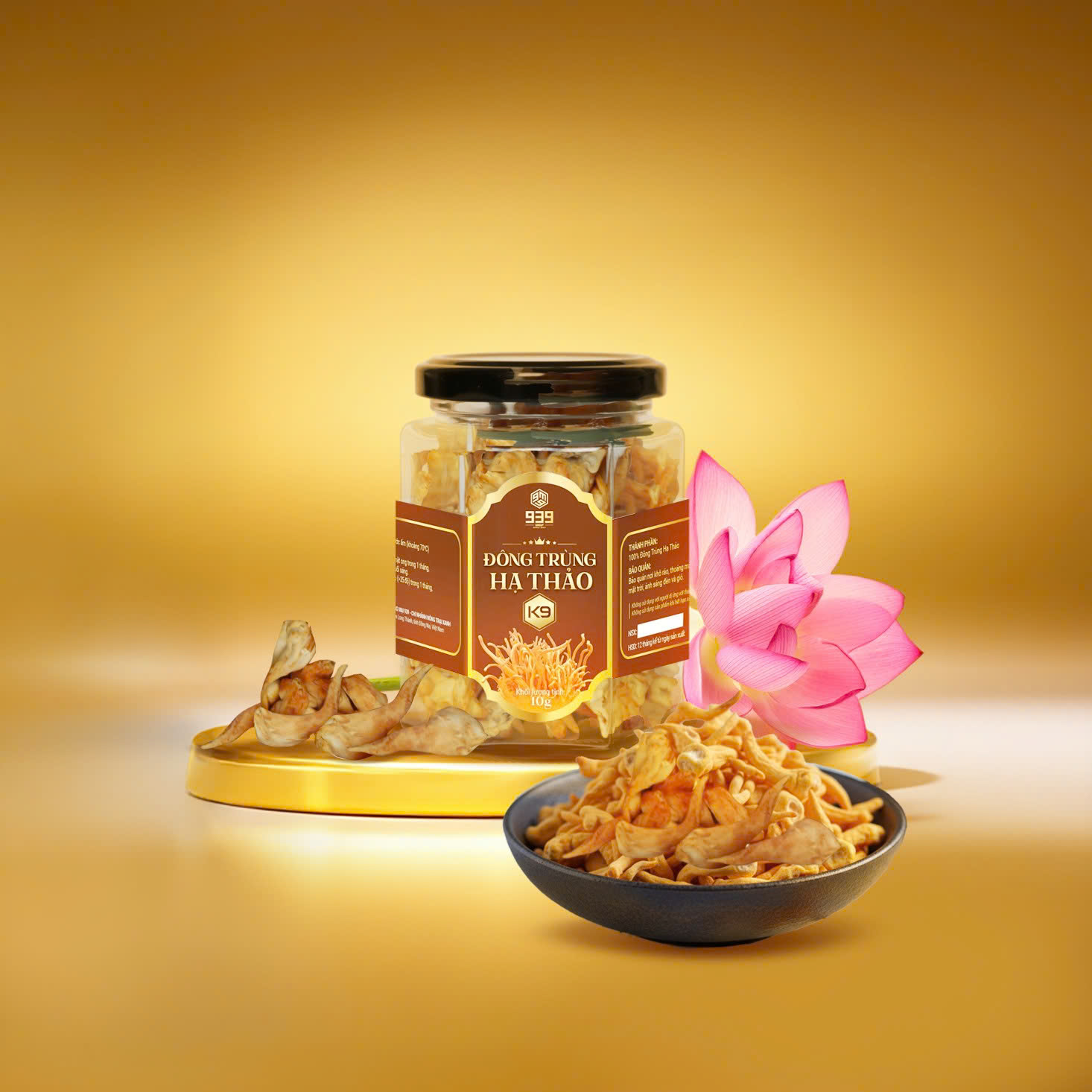 Mầm đông trùng hạ thảo Herbalgreen sấy thăng hoa